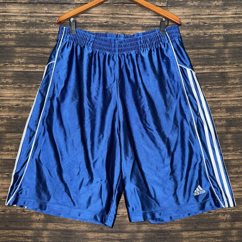 Adidas Dazzle Basketball Shorts Shiny Super Rare Vintage Blue XL Stripe Mens